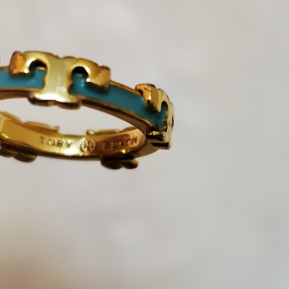 Tory Burch Serif-T Enamel Stackable Ring Size 7 M… - image 5